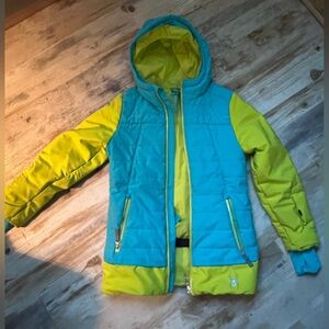 Spyder Kids Jacket in Blue and Yellow